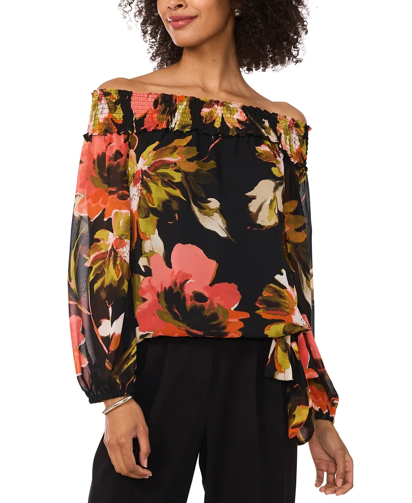 Vince Camuto Women's Floral Printed Off-The-Shoulder Top