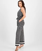 I.n.c. International Concepts Petite Geometric Tie-Waist Sleeveless Jumpsuit, Exclusively at Macy's