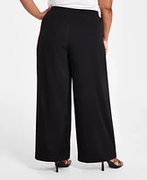 Nina Parker Plus Drawstring-Waist Wide-Leg Pants