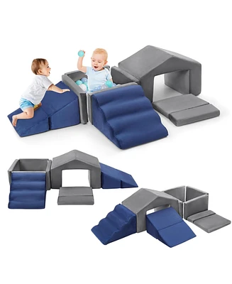 gaomon 6-Piece Kids Sofa, Foam Climbing Blocks Set for Toddlers, Indoor Soft Play with Ball Pit, Crawling and Sliding