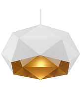 Possini Euro Design Desic 15" Modern Pendant Ceiling Light Fixture Dining Room Over Table Kitchen Island Foyer Geometric Hanging White Hallway Entrywa