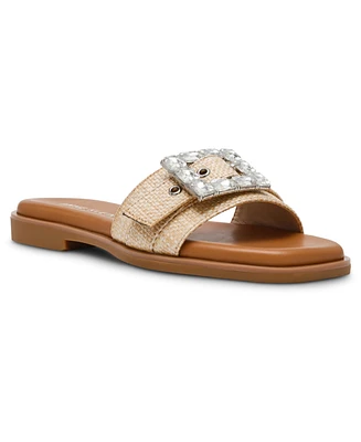 Anne Klein Women's Capara Square Toe Flat Sandals