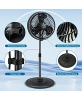 Costway 16" Oscillating Fan Misting Pedestal Fan with Hose Connector 3 Micro-Mist Levels