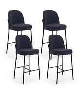 Dyhome Bar Stools Set of 4, 28 Inches Modern Counter Height with High Back Metal Legs, Upholstered Tall Barstools for Kitchen Island, Cafe,