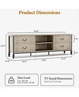 gaomon 75 Inch Mid-Century Modern Tv Stand with Storage