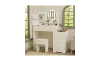 Slickblue Vanity Desk with Mirror and Lights for Stylish Beauty Organization and Illumination