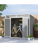 Outsunny 8' x 4' Outdoor Storage Shed, Resin Shed with Floor,