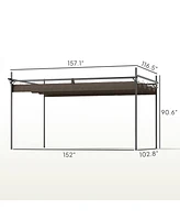 Outsunny 10' x 13' Metal Pergola with Retractable Canopy,