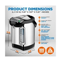 NutriChef 4L Digital Hot Water Dispenser, Instant Boiler & Auto Dispense, Stainless Steel