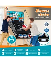 Slickblue Dual Shot Basketball Arcade Game with 8 Modes and 4 Balls