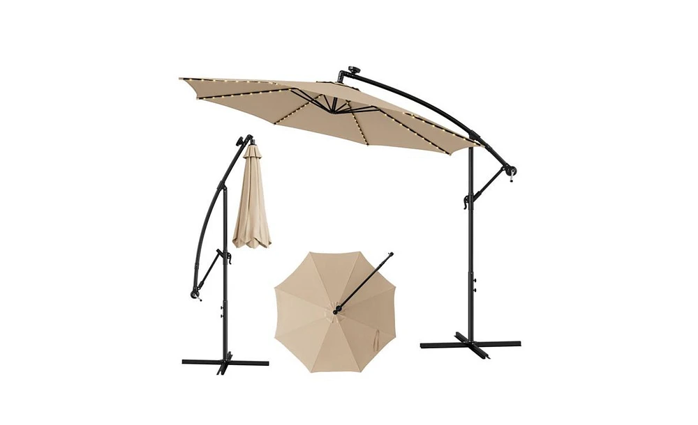 Slickblue Umbrella with Integrated Led Lights for Evening Outdoor Spaces