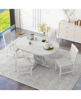 Slickblue 5-Piece Retro Functional Dining Set for Stylish and Versatile Dining Spaces