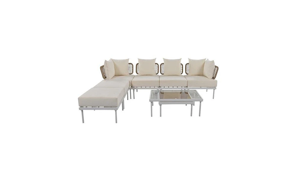 Slickblue 8-Piece Patio Sectional Sofa Set for Stylish and Comfortable Outdoor Seating