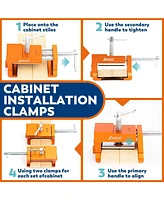 Xdovet Cabinet Clamps Face Frame Cabinet Clamps for Cabinets Installation Easy to Operate and Accurate Positioning Complimentary a Drill Orange-2Pack