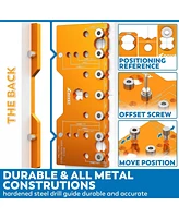 Xdovet Shelf Pin Jig 1/4 Inch Shelf Drilling Pin Jig Adjustable Aluminum Alloy Drilling Jig Guide for Straight Holes Drilling Template Woodworking Too