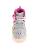 Disney Toddler and Little Girls Minnie Mouse Hook Loop High Top Sneakers