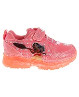 Disney Toddler and Little Girls Moana Hook and Loop Light Up Fashion Sneakers