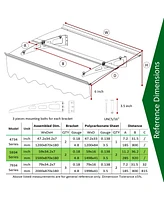 Boyel Living Door Window Awning Canopy Made of 0.137 Inch Thick Crystal Solid Polycarbonate Sheet and Aluminum Alloy with Valance in size of 59" Wide