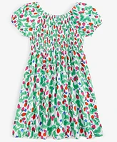 Epic Threads Girls Berry Puff Sleeve Smocked Dress