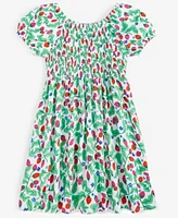 Epic Threads Girls Sporty Stripe Cardigan Berry Puff Sleeve Smocked Dress Exclusively At Macys