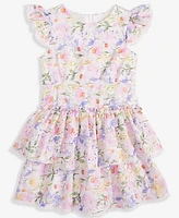 Rare Editions Toddler and Little Girls Floral Eyelet Drop Waist Dress