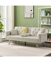 Slickblue Multi-Functional Linen Sofa Bed for Comfortable Seating and Versatile Space-Saving Use