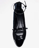 Mango Women's Tall Leg Leather Mary Janes Shoe
