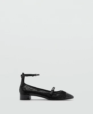 Mango Women's Tall Leg Leather Mary Janes Shoe