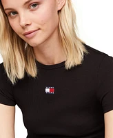 Tommy Jeans Women's Badge Logo Ribbed T-Shirt