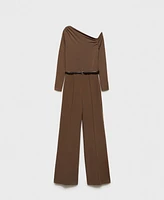 Mango Women's Asymmetric Belt Jumpsuit