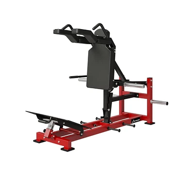 Er Kang Hack Squat Machine with Band Pegs, V Squat Machine with Adjustable Footboard, Plate Loaded Lower Body Special Leg Machine fit 2” Plate,