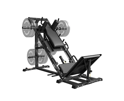 Er Kang Leg Press Hack Squat Machine Combo, Leg Exercise Machine with Linear Bearing, 45-Degree Lower Body Special with Weight Storage for Quads, Hams