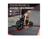 Er Kang 0.56 Inch Thick Gym Flooring for Home Gym, 12 Tiles Exercise Equipment Mats with Eva Foam and Rubber Top, Interlocking Puzzle Rubber Gym Floor