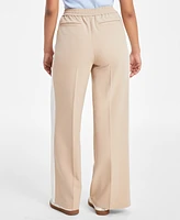 On 34th Women's Mid-Rise Side-Stripe Wide-Leg Pants