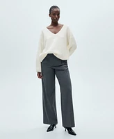 Mango Women's V-Neck Knit Sweater