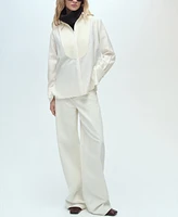 Mango Women's Contrast Panel Fluid Shirt