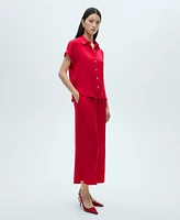 Mango Women's Flowy Palazzo Pants