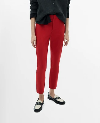 Mango Women's Straight-Fit Cotton Pants