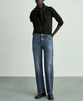 Mango Women's Mid-Rise Straight Jeans