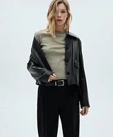 Mango Women's Straight-Fit Pleated Pants