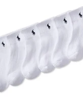 Polo Ralph Lauren Little & Big Boys Solid Quarter Crew Socks, 6-Pack