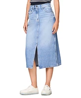 Tommy Jeans Women's Claire Front-Slit Midi Denim Skirt