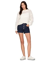 Tommy Jeans Women's Flag Open-Knit Crewneck Sweater