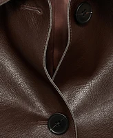 Mango Women's Pockets Detail Leather-Effect Jacket