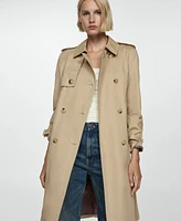 Mango Women's Belted Classic Trench Coat