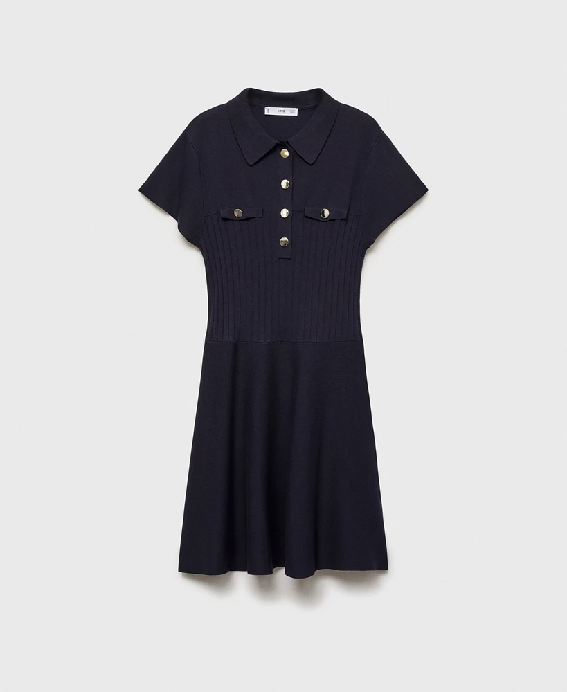 Mango Women's Button Knit Dress