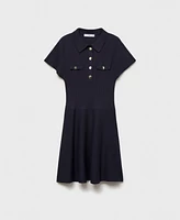 Mango Women's Button Knit Dress