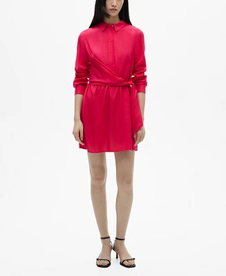 Mango Women's Knot Detail Shirt Dress