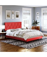 Boyd Sleep Cheryl Upholstered Platform Bed with Headboard, Mattress Foundation Strong 14 Wood Slat Supports, No Box Spring Required