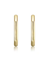 Hexagonal Hoop Earrings White Gold Plated or 14K